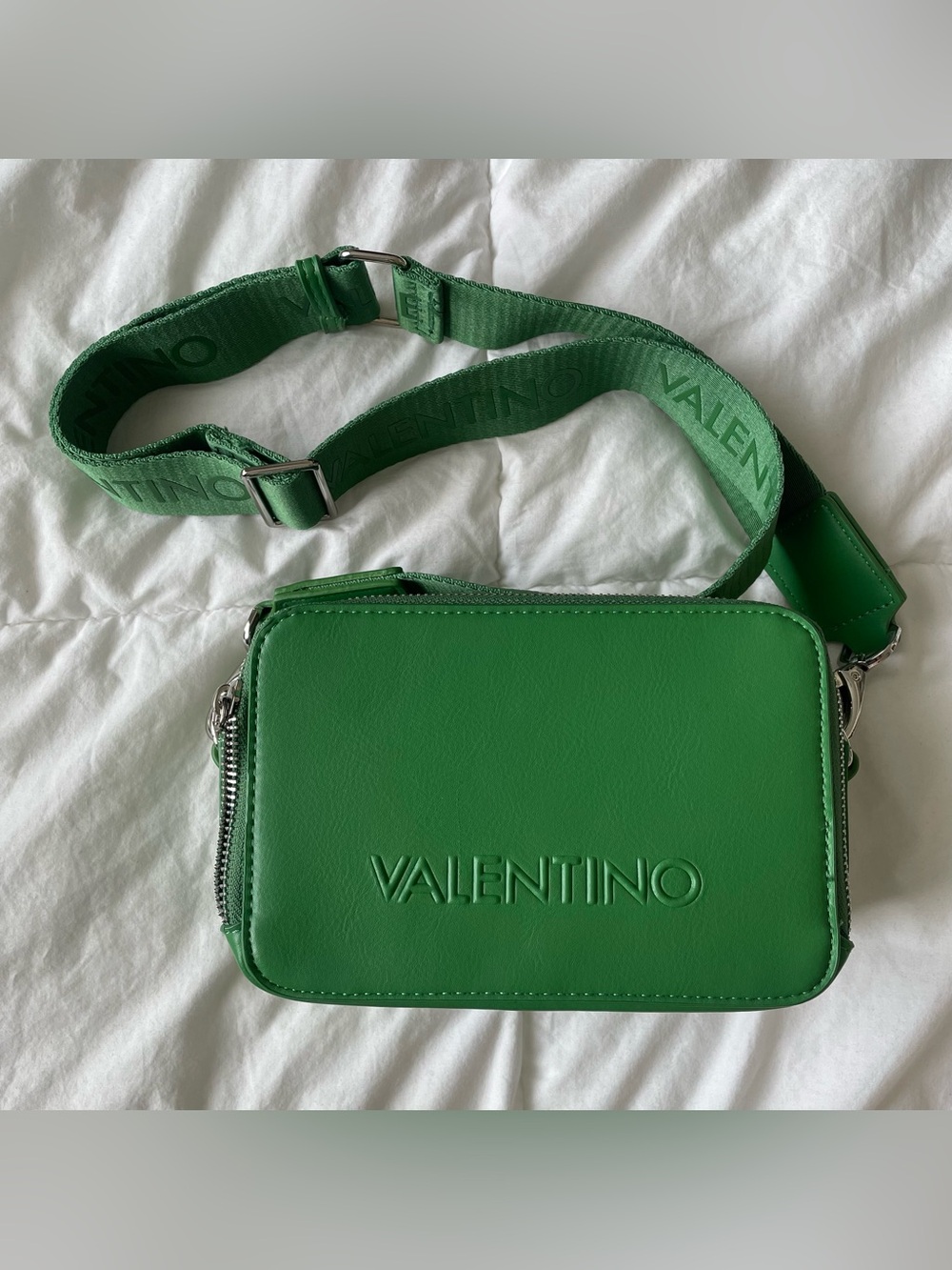Valentino by Mario Valentino Spa Green Logo Belt Bag